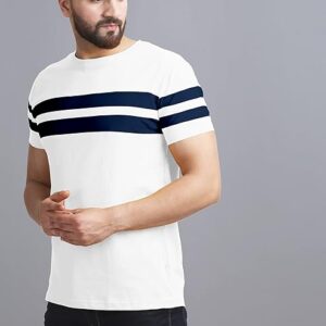 AUSK T-Shirt for Mens Double Stripes on Chest