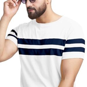 AUSK T-Shirt for Mens Double Stripes on Chest